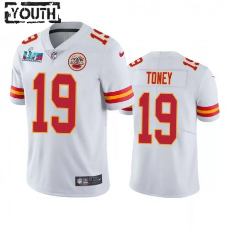 Tröjor Kansas City Chiefs Kadarius Toney 19 Vit Super Bowl LVII Vapor Limited - Barn Tröjor Kansas City Chiefs Kadarius Toney 19 Vit Super Bowl LVII Vapor Limited - Barn